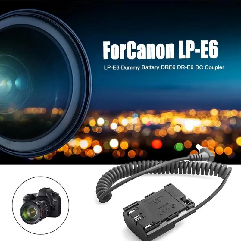 DC7.2V 2A муфта LPE6 поддельные цифровые камеры батарея спиральный кабель для Canon EOS 5D Mark IV III II/EOS 5DS R/EOS 6D Mark II