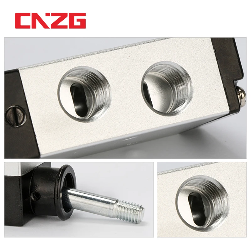 CHULKJFX 4H210-08 4H310-10 4H410-15 2 Positie 5 Port Air Handmatige Klep Pneumatische Regelklep 5/2 Manier Handhendelbediende Regelklep (met 12mm- fittingen, 4H410-15