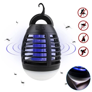 

HOT 2 in 1 Bug Zapper Light Portable LED Mosquito Killer Lamp Mosquito Zapper for Patio Porch Home Camping Hiking Tent