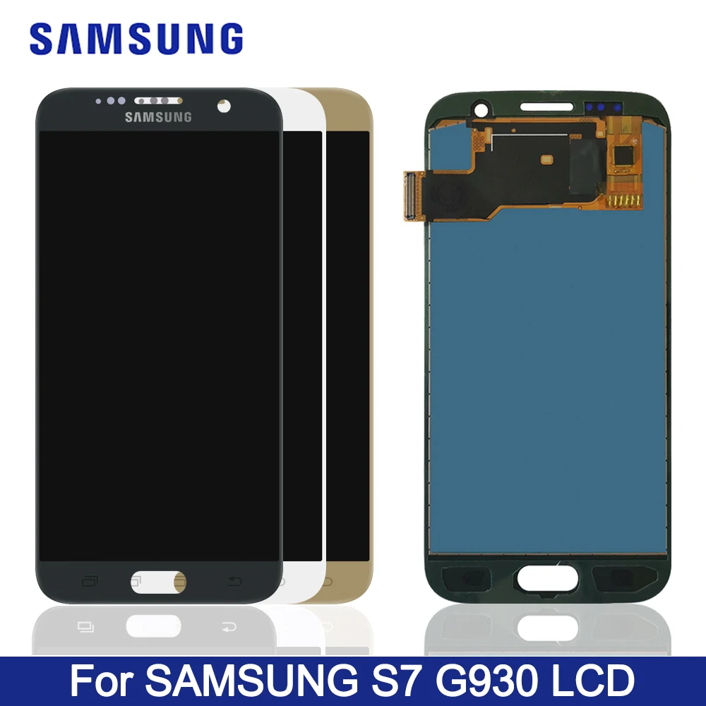5,1 ''для samsung Galaxy S7 G930 G930F ЖК-дисплей кодирующий преобразователь сенсорного экрана в сборе TFT lcd Регулируемая яркость Замена