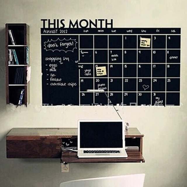 Home Office Decoration Chalk Board Blackboard Monthly Calendar Wall Sticker  - AliExpress