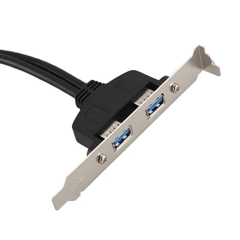 AAAE топ-черный 2 порта USB 3,0 A 20 pin коннектор плата адаптер задняя панель