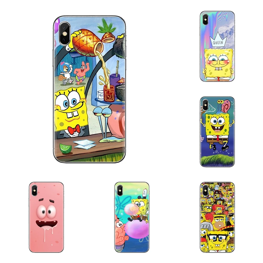 

For iPhone XS Max XR X 4 4S 5 5S 5C SE 6 6S 7 8 Plus Samsung Galaxy J1 J3 J5 J7 A3 A5 Cell Phone Case Sponge Bob Funny spongebob