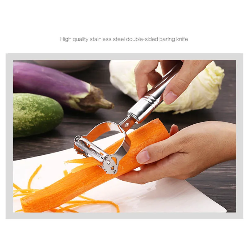 Овощерезки 2 в 1 нож для чистки и нарезки соломкой кухонные аксессуары двойной строгание овощерезка из нержавеющей стали Картофельная терка