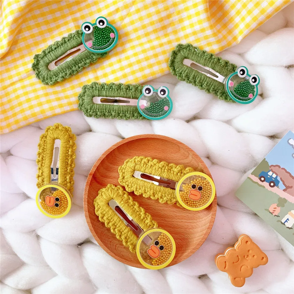 

Girl cute wool frog hair clip fungus hair clip cartoon small animal BB clip edge clip fringe clip