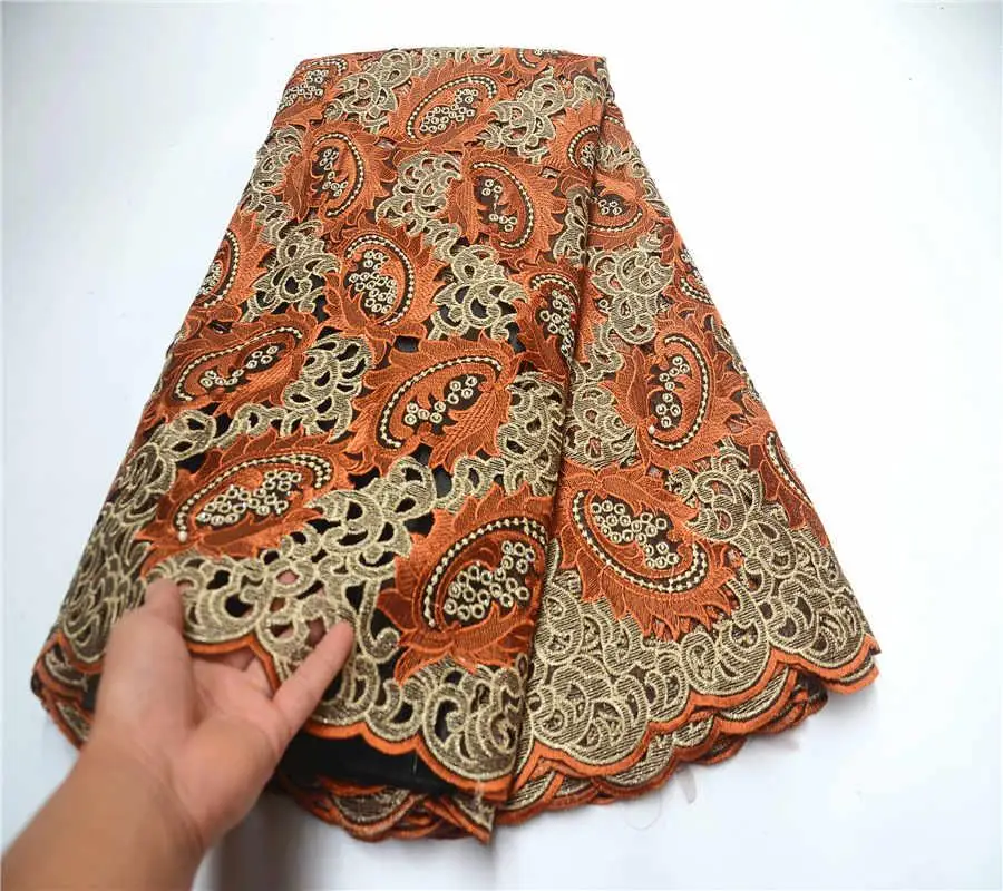 

2019 New Arrival African Organza Lace Fabrics Embroidered Swiss Voile Lace In Switzerland With Stones for Women Party PSA842-2