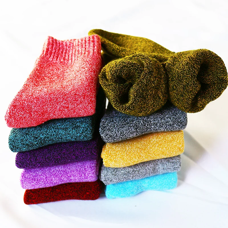 Новинка; зимние женские хлопковые толстые теплые шерстяные носки в стиле Харадзюку; качественные мягкие женские повседневные носки в стиле ретро; ; 10 пар