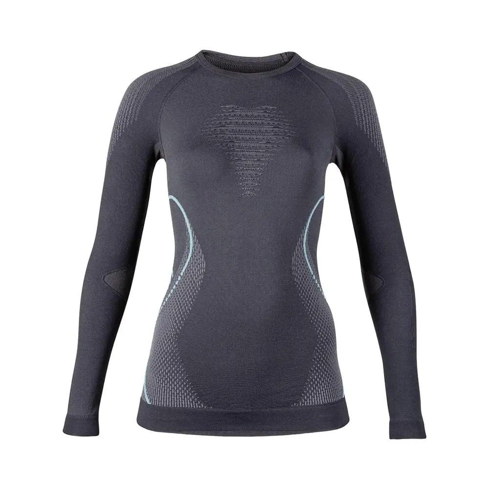 Футболка с длинным рукавом UYN 2020-21 Evolutyon underwear shirt long sleeves Charcoal/Anthracite/Aqua |