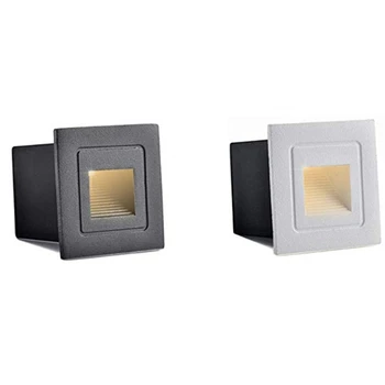 

2Pcs Led Wall Lamp 3W LED Stair Light Step Light Recessed Buried Lamp Indoor Stairway Lamp Outdoor Hallway Waterproof Staircase