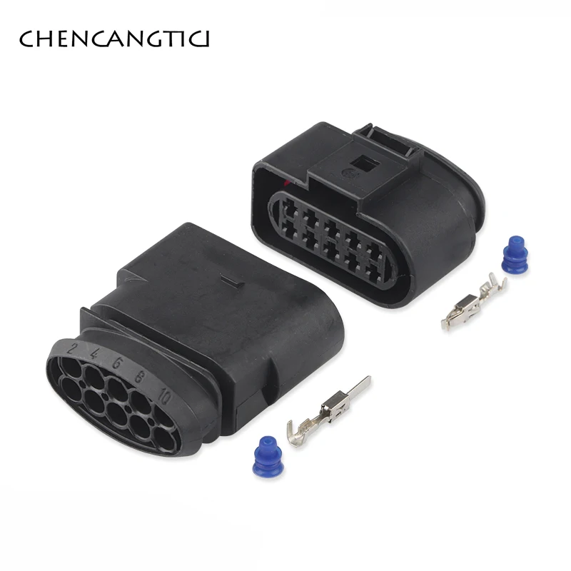 

1 Set 10 Pin 1J0973835 1J0973735 3.5mm Auto Temp Sensor Plug Deflation Valve Copnnector Waterproof Headlight Socket For VW Audi
