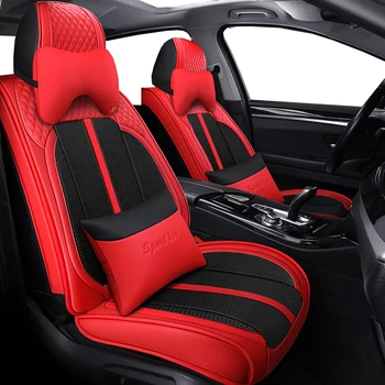 

Full Coverage PU Leather car seat cover flax fiber auto seats covers for skoda rapid spaceback skoda superb 1 2 3 car covers car