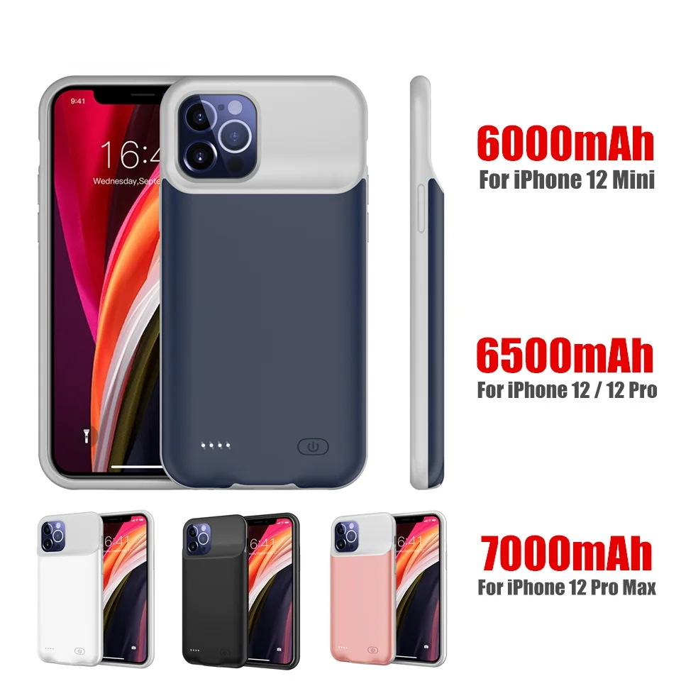Ударопрочный чехол Amstar для зарядки аккумулятора iPhone 12 Pro Max мини-чехол внешнего
