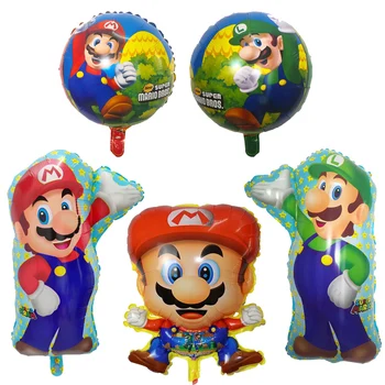 

2pcs 68*44CM Super Mario Balloon party Classic Toys Mario Bros Mylar foil Balloons super hero Birthday Party Decoration Balls