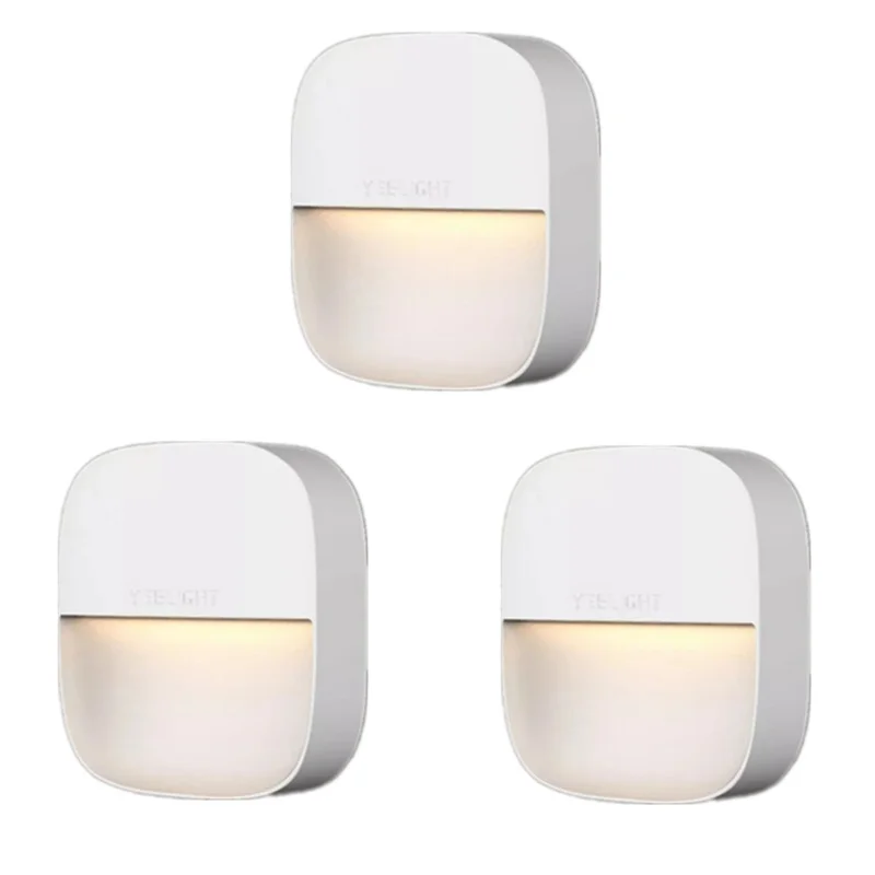 3 PCS Mi jia Yeelight светодиодный ночной индукционный светильник со световым управлением светодиодный датчик для спальни коридора Xiao mi инфракрасная квадратная Ночная лампа - Испускаемый цвет: 3 PCS