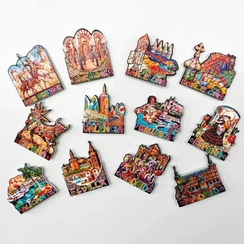 

Spanish Fridge Magnets Tourist Souvenirs 3d Resin Magnetic Refrigerator Stickers Collection Magnets for Crafts Home Decoration