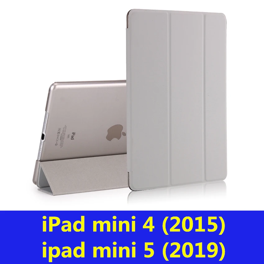 Чехол для iPad 9,7 6th воздуха, версия 1, 2, 3, ремешок Pro 10,5 мини на возраст 1, 2, 3, 4, 5, прозрачный просвечивающийся Чехол Smart sleep wake up из искусственной кожи чехол - Цвет: gray-L-mini 4 5