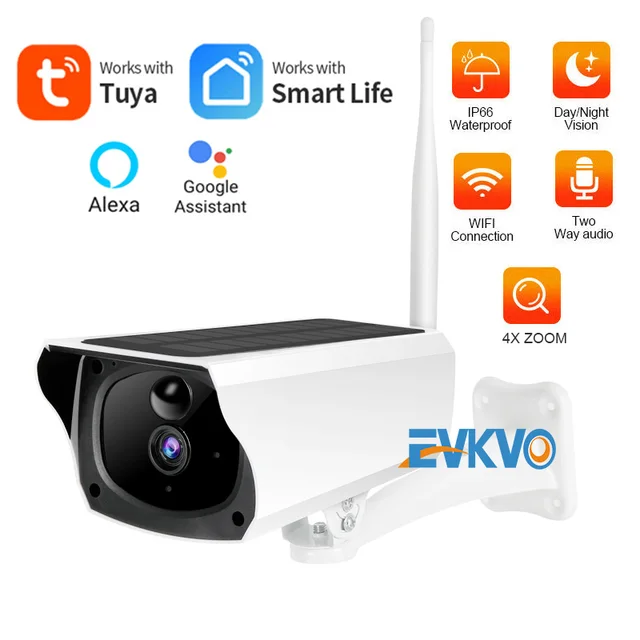 $US $43.99 Tuya Smart IP Solar Wifi Camera Work With Alexa Home Security Wireless Waterproof Battery Rechargeable Power Surveillance Camera