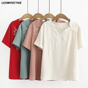 

2020 New Teeshirt Fation Brand Oversize Plus Size Tshirt O-neck Casual Short Floral Regular Polyester Broadcloth