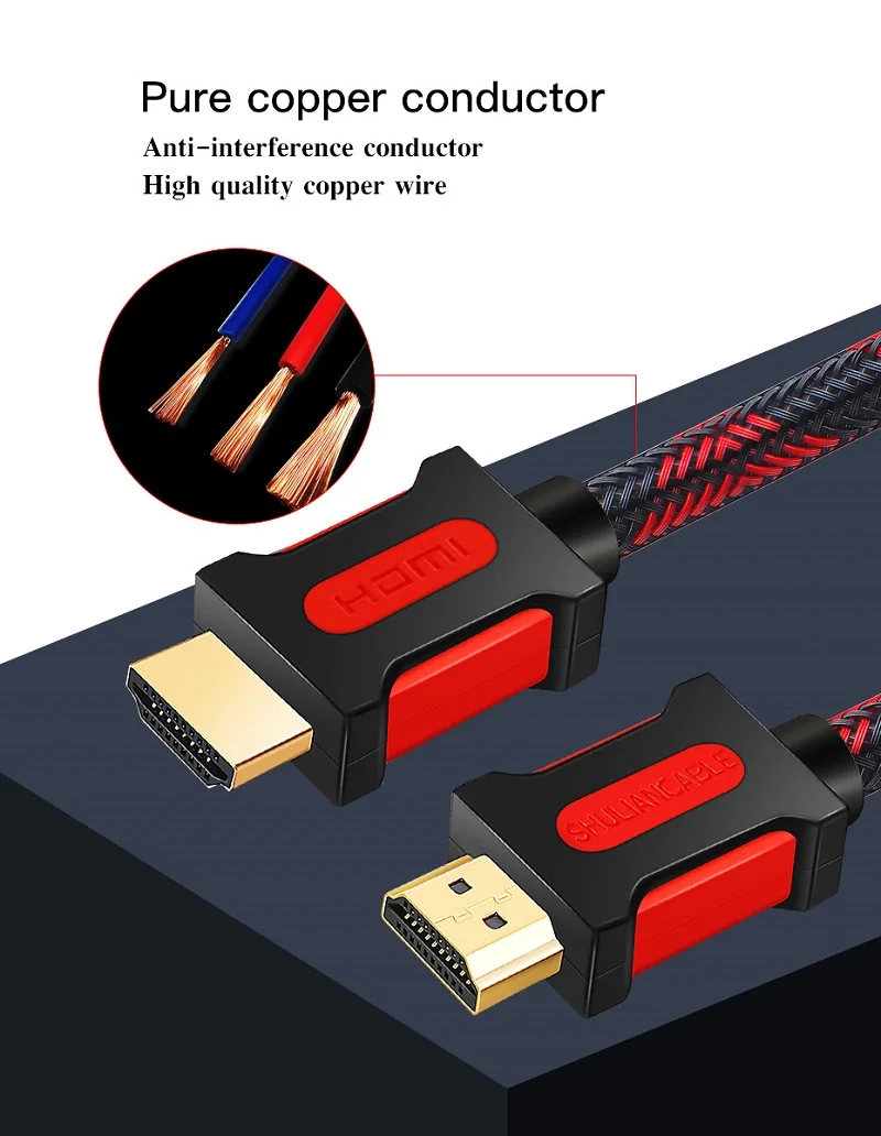 Двоякодышащие Стандартный HDMI к Стандартный HDMI 1,4 В 1080 P мужчинами HDMI кабель 3D высокое Скорость HDMI адаптер для Apple ТВ xbox компьютер