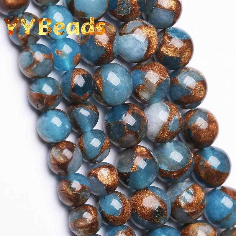 

Natural Light Blue Cloisonne Stone Beads 4-12mm Round Loose Spacer Charm Beads For Jewelry Making DIY Bracelets Women Necklaces