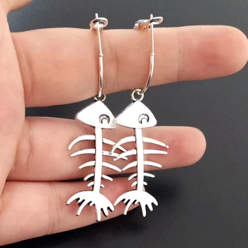 

Trendy Vintage Fish Bone Dangle Earrings for Women Girl Retro Fish Skeleton Drop Earrings Cute Drop Earring Jewelry