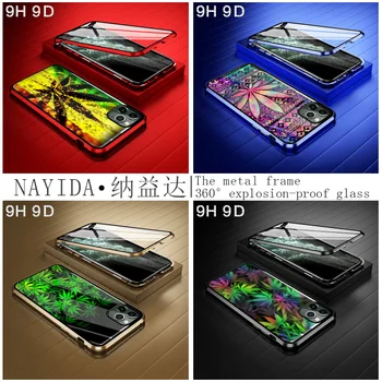 

9D Protective Glass Phone Cases Cover for iPhone 11 Pro X XS Max XR Tempered Glass 6 6S 7 8 Plus Weed Leaf grass huf case