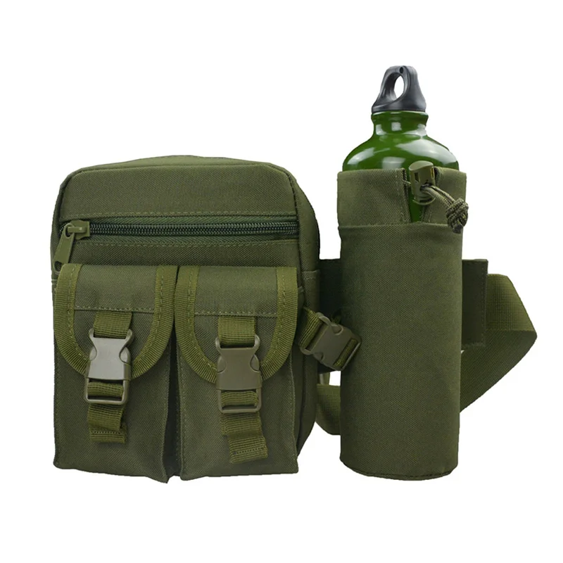 Тактическая поясная сумка с сумкой для бутылки воды Molle, военные армейские поясные сумки для активного отдыха, альпинизма, охоты, велоспорта, спорта - Цвет: Army Green
