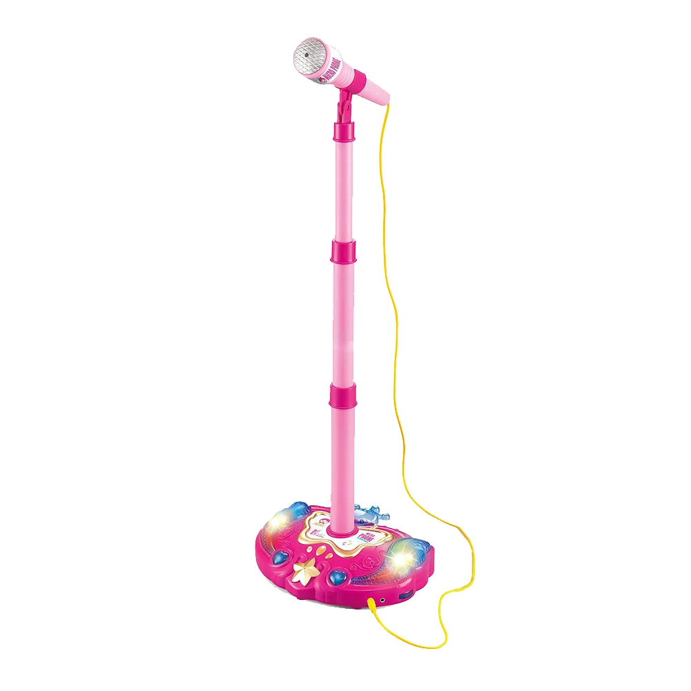 

Kids Colorful Lights Learning Adjustable Height Wired Funny Sound Electronic Gift Karaoke Toy With Stand Home Early Education