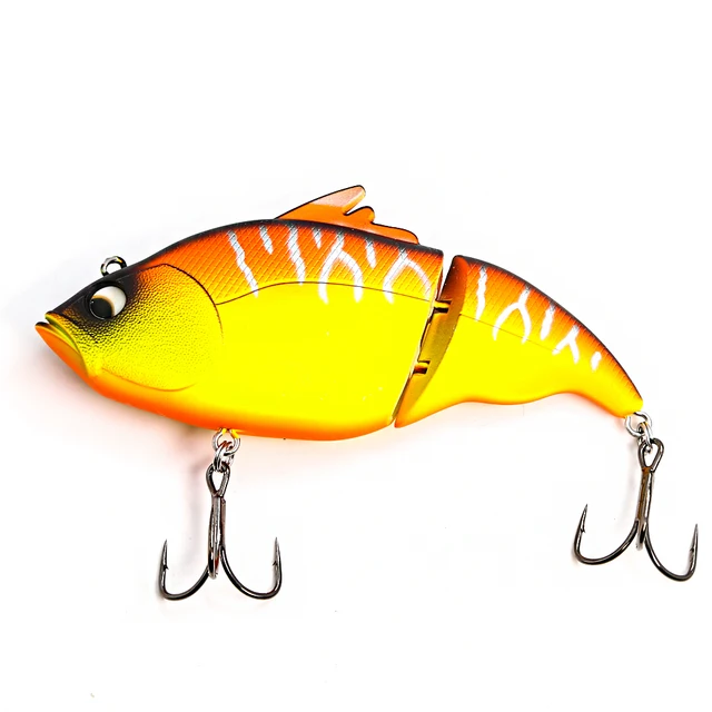 B&U 120mm Vibration Wobblers Fishing Lure Lipless Crankbaits Sinking Hard Bait Plastic Artificial VIB Bait Bass Fishing Tackle ORANGE YELLOW