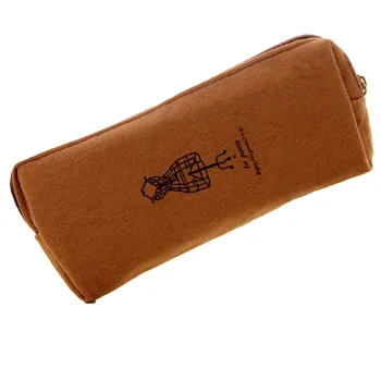 

2019 Retro Canvas Pencil Pen Case Large Capacity Cosmetic Makeup Bags Pouch Zipper Bags Mini Bag