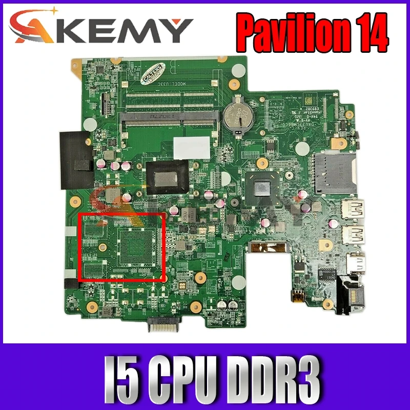 Материнская плата Akemy 704989-001 для ноутбука HP Pavilion серии 14 материнская NM70 CEL847 I5 ЦП DDR3