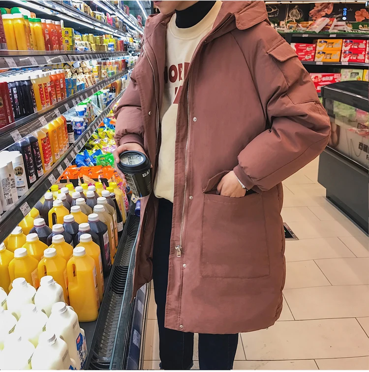 Зимнее длинное пальто, Мужская теплая Модная парка, Мужская однотонная куртка с капюшоном, Мужская Уличная уличная свободная Толстая куртка, Мужская одежда M-5XL