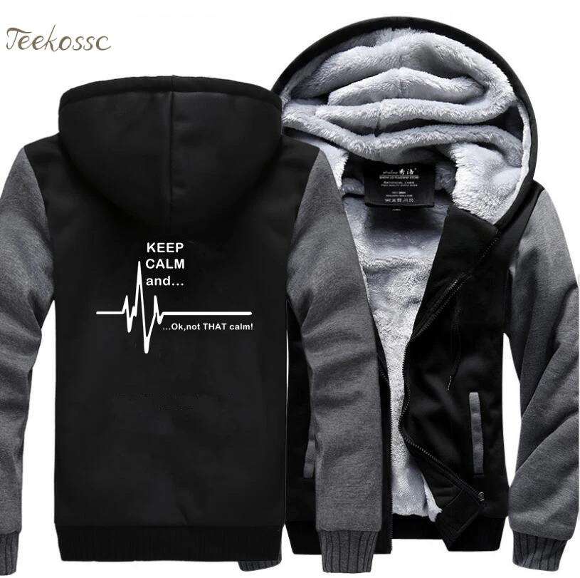 Keep Calm And. Not That Calm Ekg Heart Rate Hoodie Мужские забавные толстовки зимние толстые толстовки куртка пальто повседневная мужская спортивная одежда