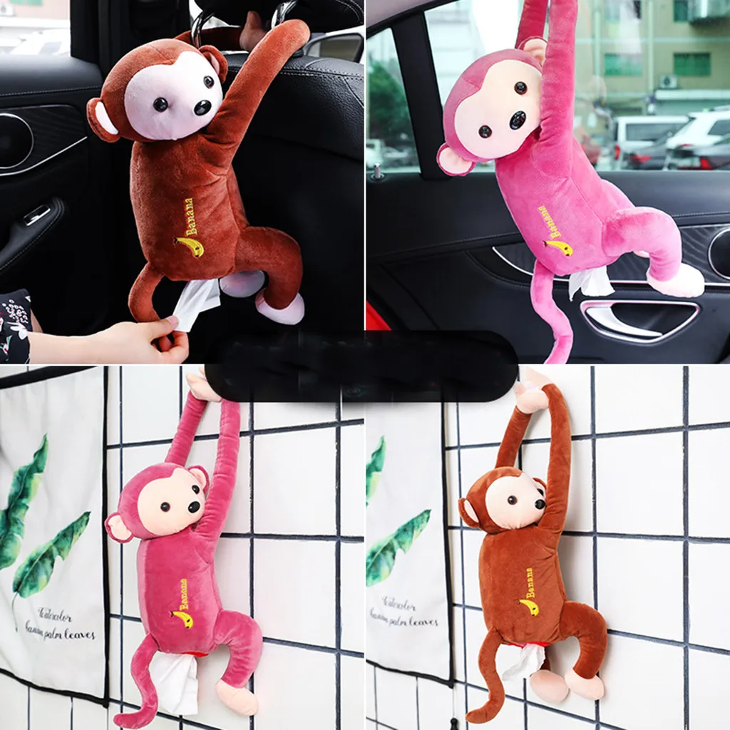 

Cartoon Tissue Box Creative Pippi Monkey Paper Napkin Car Tissue Box Animal Tissue Napkin Paper Box napkin holder