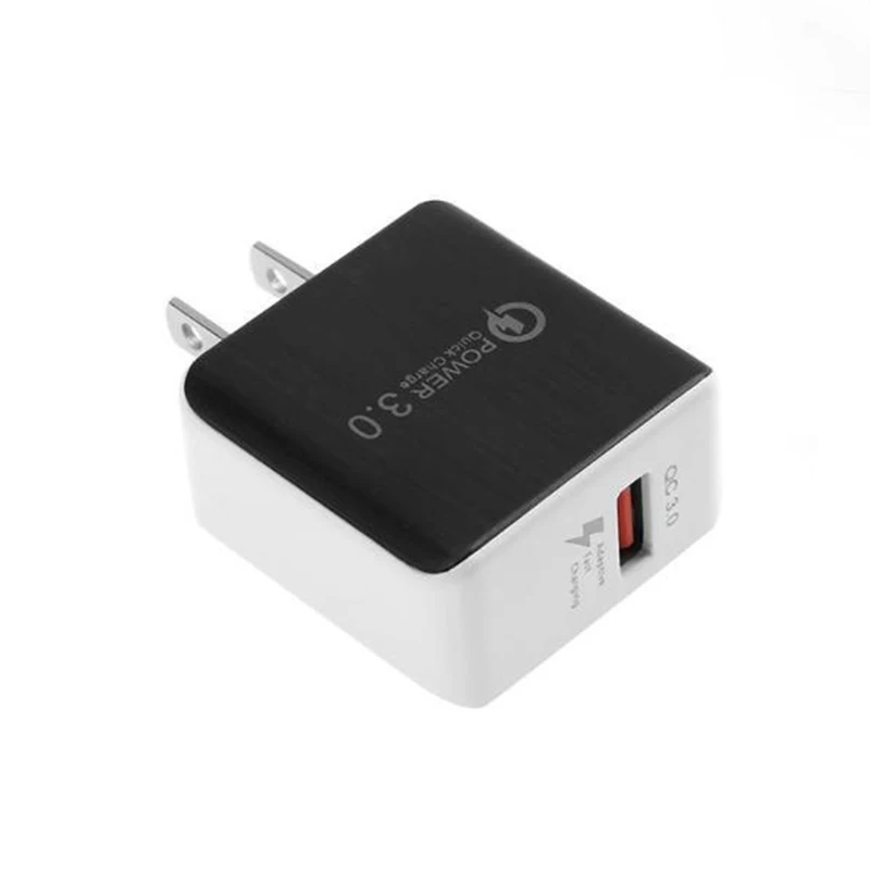 Высокое качество мощность AC/DC адаптеры QC3.0 USB быстрое зарядное устройство 5 В 2A используется для мобильного телефона Pad цифровых устройств - Цвет: US Black