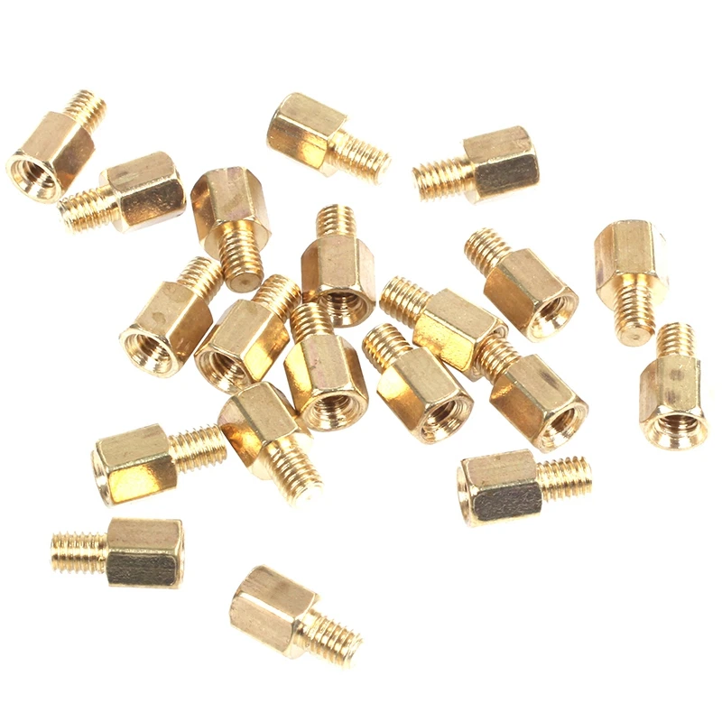 20 шт PC PCB Материнская плата распорка Шестигранная латунь M3 * 5 + 4 мм|Дверные зажимы