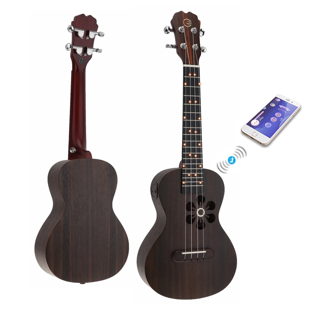 S1 Populele S1/Q1/U1 23 дюймов концертные умные Гавайские гитары укулеле кошачьи уши стиль ель дерево акустическая 4 струны гитара с приложением обучение - Цвет: S1