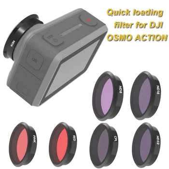 

JINSERTA Quick-loading Filter UV/CPL/ND 8 16 32 64 Red Pink Magenta Filters Kit for DJI Osmo Action Camera Accessories