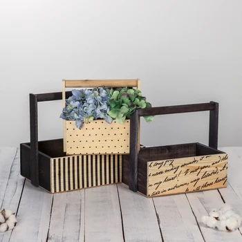 

Set of wooden boxes 3 in 1 with a handle "For you" with print, 30 x 25 x 20 cm 4711042