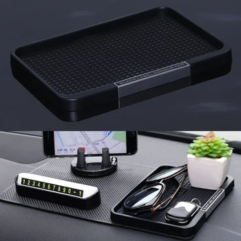 

Multifunctional Car Anti-Slip Mat Pad Non Slip Dashboard Storage Box Organizer Coins Keys Cell Cards Watches Phone Holder Sticky