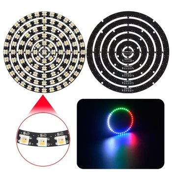 

[Seven Neon]1 8 12 16 24 32 40 48 60 93 241 Bits LEDs DC5V WS2812B SK6812 RGBW RGBWW SMD 5050 LED Ring Light Integrated Module