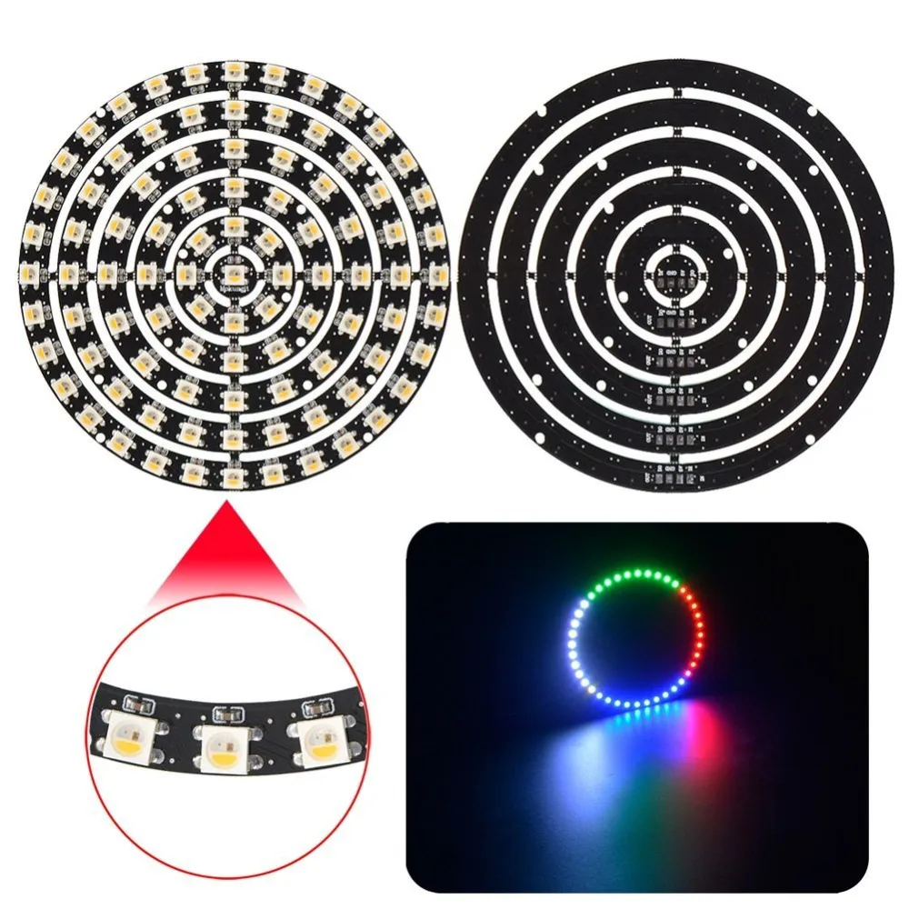 [Seven Neon]1 8 12 16 24 32 40 48 60 93 241 Bits LED s DC5V WS2812B SK6812 RGBW RGBWW SMD 5050 светодиодный кольцевой