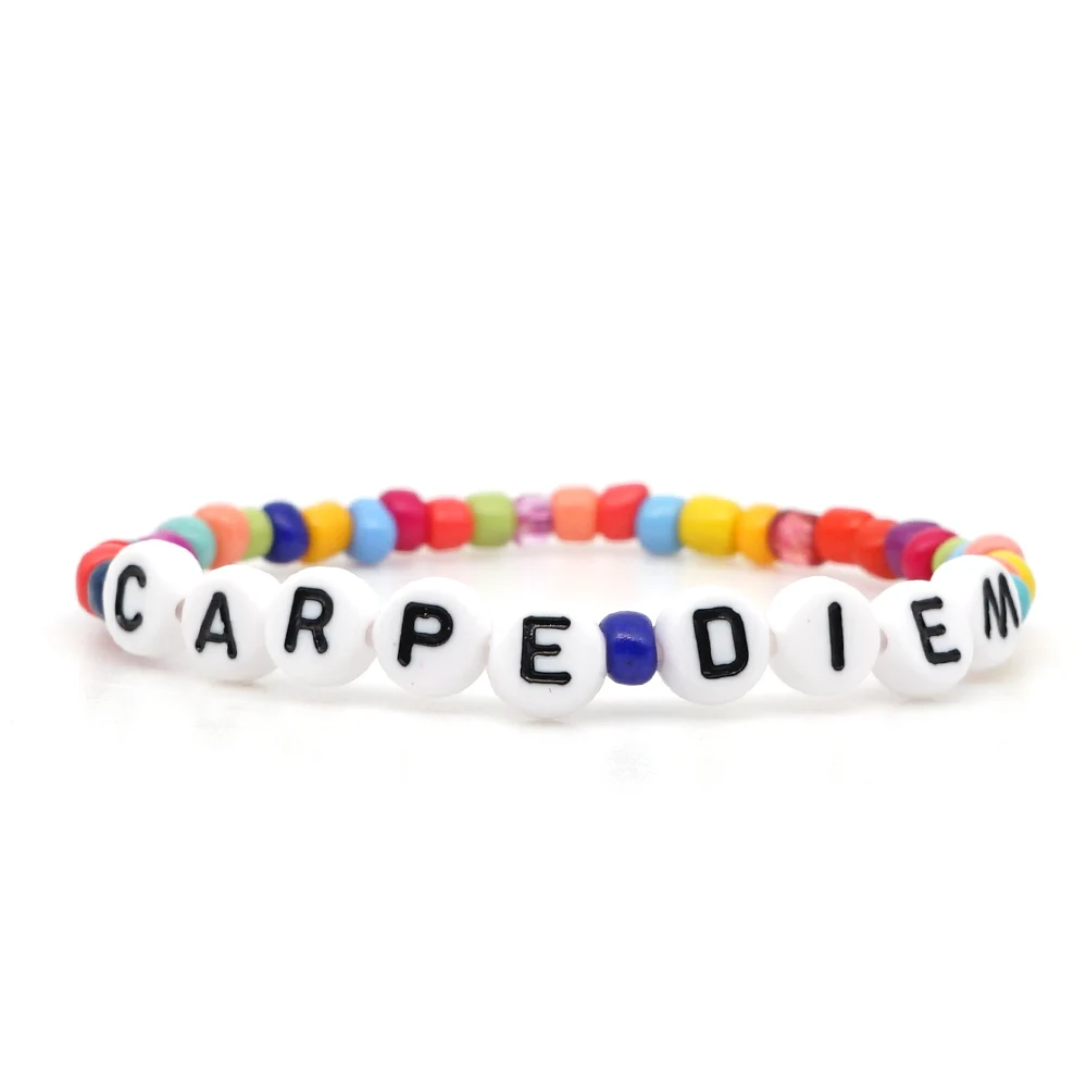 Shinus простой браслет для женщин буквы CARPE браслеты &quotDIEM&quot многоцветный Pulsera Mujer 2020