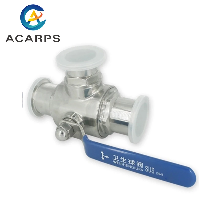 

76 мм 304 Нержавеющая сталь санитарно шаровой клапан 3 Way трехзажимных втулок Тип для Еда доморощенного дневник