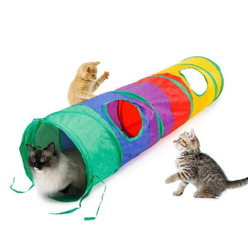 Кролик туннель для кошек головоломки игрушки для кошек хорек туннель игры трубы Шары складной Crinkle котенок игрушки дропшиппинг поставщиков