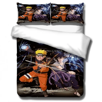

Home Textile NARUTO Pattern Bedding Set Duvet Cover Set Pillowcase 2/3pcs Uzumaki Naruto Uchiha Sasuke Cartoon Bed Linen Sets