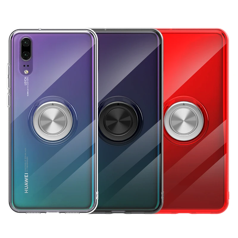 Противоударный прозрачный силиконовый защитный чехол для huawei P20 Pro P30 Lite mate 20 металлический чехол с кольцом-подставкой huawei P20Pro чехол P 20 On