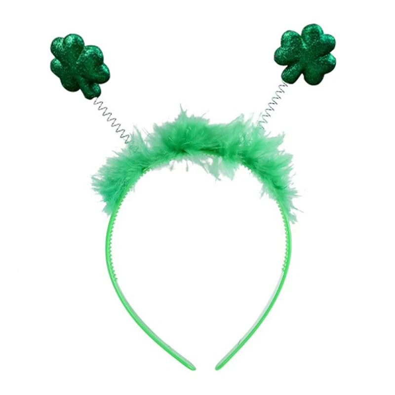 St Patricks Day Glitter Shamrock Hairband Ireland Headdress Fun Party Favor 