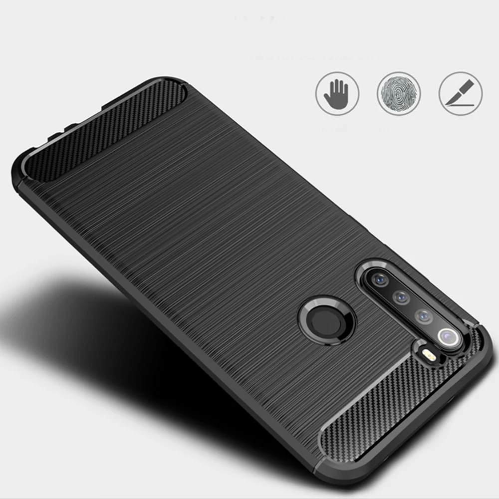 For Xiaomi Redmi Note 8 Pro Case Carbon Fiber Cover 360 Full Protection