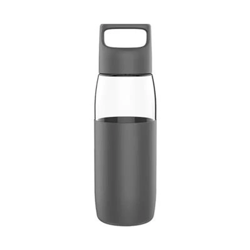 Gray Xiaomi Fun Home 500 мл стеклянная бутылка для воды Легкая термостойкая Герметичная Кружка с силиконовым покрытием умный дом - Цвет: Gray